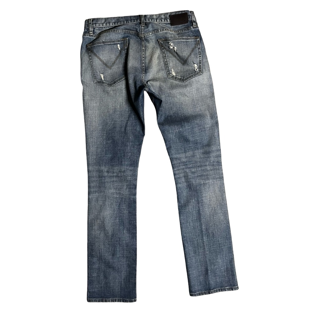 John Varvatos USA Mens Distressed Straight Leg Jeans Blue Denim Size 32
